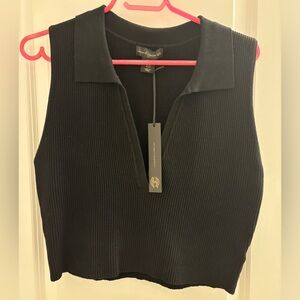 Cropped collared knit